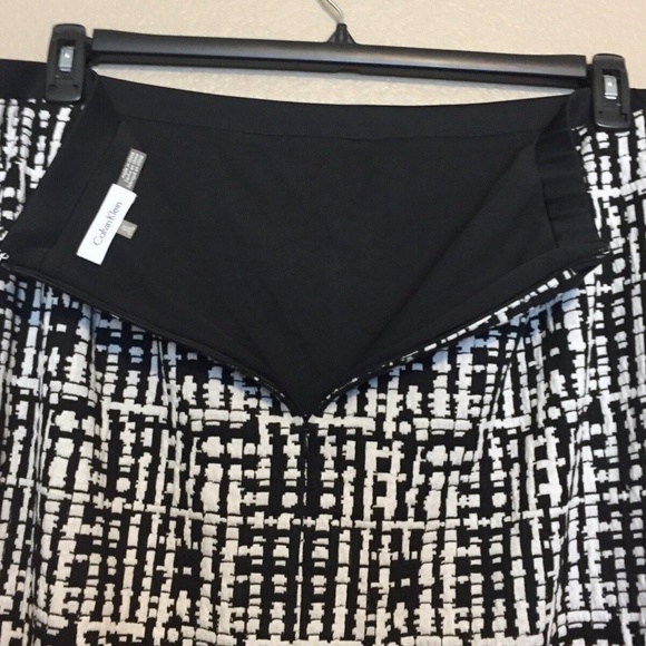 (NWT) Calvin Klein Women's Black/White Jacquard Pencil Skirt Plus Size 2X - Picture 7 of 9